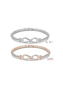 Infinity Tennis Bracelet and Earrings Set with Swarovski Elements - 2 Colours!