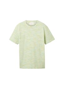 Tom Tailor Herren T-Shirt in Melange Optik, grün, Melange Optik, Gr. XXL, baumwolle