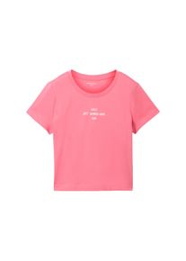 Tom Tailor Kinder Cropped T-Shirt mit Textprint, rosa, Textprint, Gr. 152, baumwolle