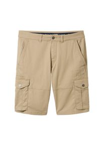 Tom Tailor Herren Cargo Shorts, braun, Uni, Gr. 30, baumwolle