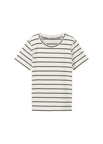 Tom Tailor Kinder Gestreiftes T-Shirt mit recyceltem Polyester, weiß, Streifenmuster, Gr. 92/98, polyester
