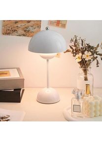 Lampe de bureau led lampe de Table champignon 3 couleurs lampes de chevet tactiles à intensité variable pour bureau chambre Bar cadeau de noël(White)