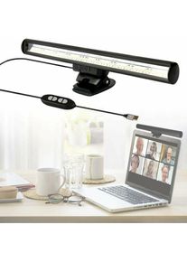 Ynkkvre - led Lampe Ordinateur Portable, Lampe Laptop pour Vidéoconférence, Lampe de Bureau, Lampes usb Screenbar avec 10 Luminosité / 3 Températures