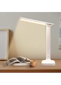 Linghhang - Lampe de bureau,lampe de table LED,pliable 3 couleurs niveaux d'éclairage,USB charge,contrôle tactile,avec protection des yeux led