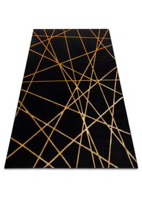 RUGSX Tapis gloss moderne 406C 86 élégant, glamour, art deco, géométrique noir / or black 280x370 cm