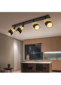 Globo - Plafonnier spot de plafond luminaire de salon spots dorés noirs orientables