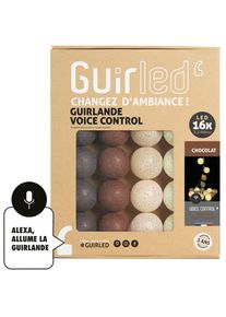 Chocolat Commande Vocale Intérieur Guirlande lumineuse boules coton Google & Alexa 16 boules - 16 boules