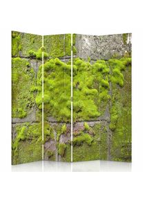 FEEBY - Paravent Les Mur Mousse: Séparateur d'Espace Nature 4 Volets - 145 x 150 cm - 2 faces r° v° + rotation 360° - Vert