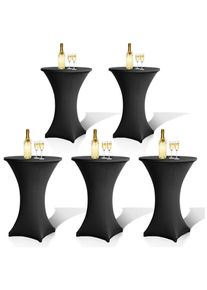 5x Housse mange debout - House de protection table haute de bar - Pour diamètre de table 60cm - couleur noir - Noir - Swanew