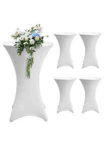 5x Housse mange debout - House de protection table haute de bar - Pour diamètre de table 60cm - couleur blanc - Blanc - Einfeben