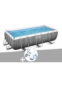 Kit piscine tubulaire rectangulaire Bestway Power Steel 4,04 x 2,01 x 1,00 m + Kit d'entretien Deluxe