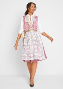 Dirndl-mekko pitsiesiliinalla, polviin ulottuva (2-os. setti), petrooli, 44, 100% puuvilla, bonprix