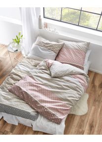 bonprix Lenjerie pat cu dungi gri 2x 80/80cm, 2x 135/200cm