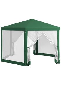 Outsunny 3 x 2.5m Hexagon Gazebo, Garden Party Tent with Protective Mesh Screen Walls, 6 Ropes, Green | Aosom Ireland