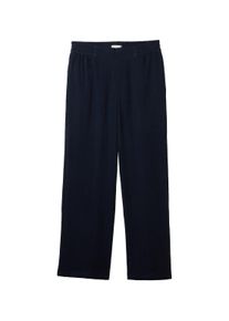 Tom Tailor Damen Hose mit breitem Bein, blau, Uni, Gr. 42/30, baumwolle