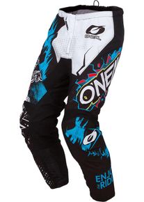O Neal ONeal Element Villain, pantalon en textile , couleur: Blanc/Noir/Bleu Clair , taille: 40