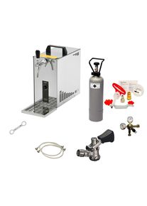 ich-zapfe Ensemble complet Tireuse a biere - PYGMY 25 machine pompe a biere pro 1 ligne, 35 litres/h, Green Line, Kit de nettoyage pour tireuse a bière et fût