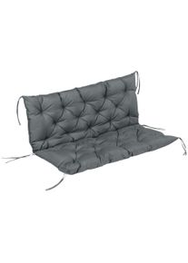 Outsunny 2 Seater Garden Bench Cushion Dark Grey Swing Chair Seat Pad with Ties for Indoor and Outdoor 110 x 120 cm | Aosom Ireland