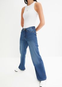 Jean large taille haute - bleu - taille 42 avec coton - bonprix