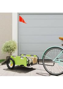 Remorque Vélo 135 cm Verte pour Marchandises à fixer à un vélo. - Vert