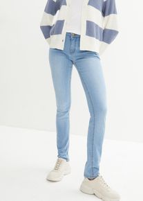 bonprix Dżinsy ze stretchem SKINNY, mid waist zielony 34