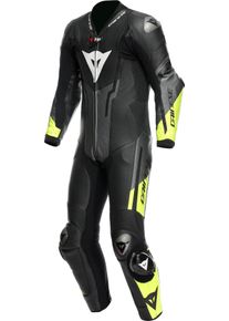 Dainese Misano 3 D-air, leren pak 1st. geperforeerd , kleur: Zwart/Donkergrijs/Neon-Geel , maat: 62