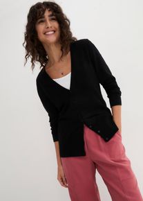 Basic vest met knoopsluiting - zwart - maat 40/42 (M) - met katoen - bonprix