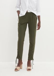 Jersey broek met rijgkoordjes - groen - maat 56/58 (3XL) - met katoen - bonprix