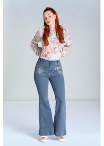 Bunny Daisy Flower Power Jeans in Hellblau