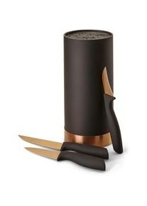 ECHTWERK Messerblock , Schwarz, Bronzefarben , Kunststoff , 4-teilig , 22 cm , ohne Schlitze , Küchenmesser, Messerblöcke