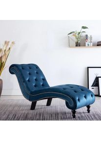 Prolenta Premium - Maison du'Monde - Chaise longue Bleu Velours