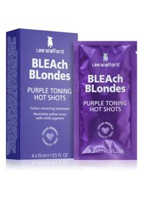 Lee Stafford Bleach Blondes Purple Toning Hot Shots hair care neutralising yellow tones 4x15 ml