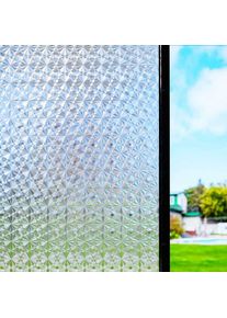 Rhafayre - Film Fenetre Anti Regard Film Occultant Fenêtre Motif Diamant 3D Vintage 45 × 200CM Non Adhesif Anti-UV Décoratif pour Maison Chambre