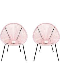 HABITAT ET JARDIN Lot de 2 fauteuils de jardin 'Ania' - Rose