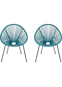 HABITAT ET JARDIN Lot de 2 fauteuils de jardin 'Ania' - Bleu foncé