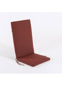 Coussin pour chaises d'extérieur Couleur Oléfine Rouge, Dimensions 114x48x5 cm, Tissu antitaches, Housse amovible