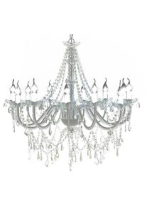 Lustre vénitien baroque 12 feux 1600 cristaux - The Living Store - Blanc