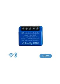 Shelly 1 Mini Gen3 Relais interrupteur/commutateur Wi-Fi & Bluetooth 1 Canal (8A), Maison intelligente Compatible avec Alexa & Google Home, App iOS, Android