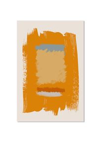Hxadeco - Affiche Art organique Masque orange - 40x60cm - made in France - Orange