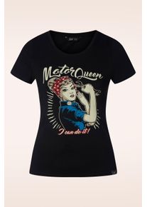 Queen Kerosin I Can Do It Motor Queen T-Shirt in Schwarz