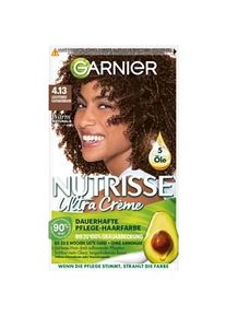 Garnier Haarfarben Nutrisse Ultra Creme Dauerhafte Pflege-Haarfarbe 4.13 Leuchtendes Kastanienbraun