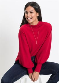 bonprix Sweter oversize z mieszanki wiskozy, czerwony, 36/38