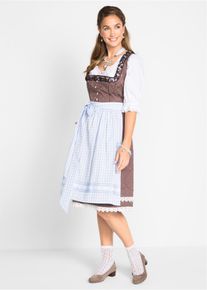 Dirndl-mekko esiliinalla, polvet peitt&auml;v&auml; (2-os. setti), ruskea, 34, bonprix