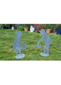 AMBIENTE HAUS Gartenfigur »Mädchen / Junge Set aus Metall 45cm«, (1 St.) AMBIENTE HAUS grau, rost