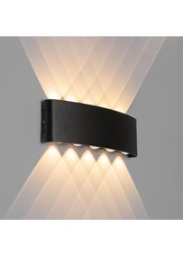 Qazqa Buiten wandlamp zwart incl. LED 10-lichts IP54 - Silly