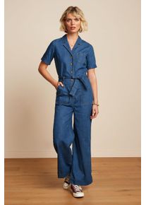 King Louie Gracie Jumpsuit Chambray in Jeans Blau