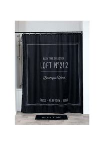 Rideau de douche polyester 180X200 cm - neo retro noir Tendance