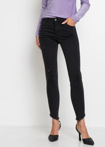 Jean skinny taille mi-haute extensible - noir - taille 38 avec coton - bonprix