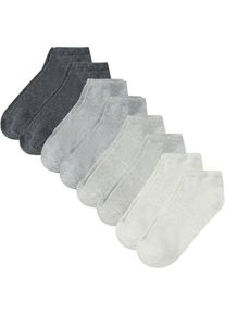 bonprix Femei Șosete scurte cu bumbac organic (set/8 perechi), gri, 39-42