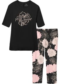bonprix Piżama z legginsami 3/4 czarny 36/38